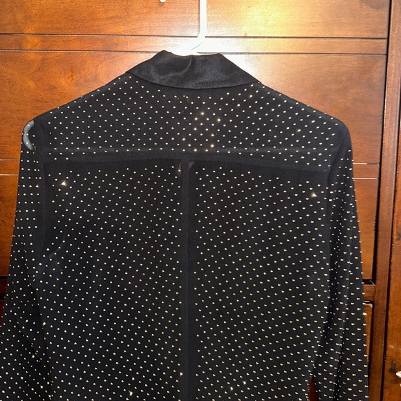 Bebe Sheer Gold Studded Dress Shirt size XS - Picture 8 of 9